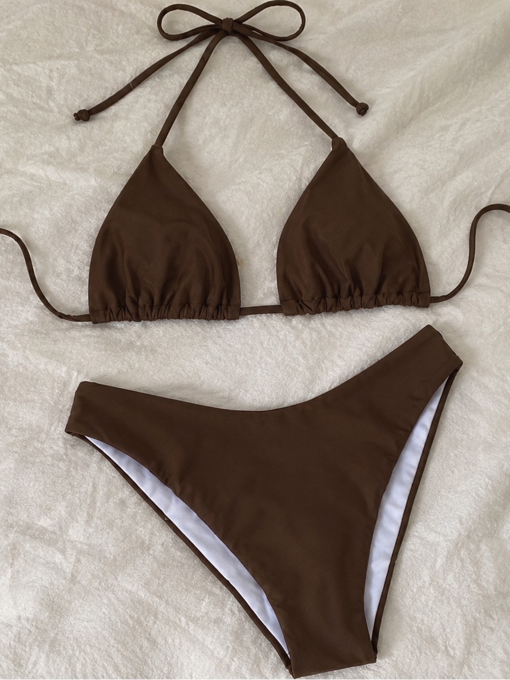 Women’s Brown Triangle Bikini Set